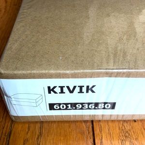 NEW IKEA KIVIK FOOTSTOOL TENO LIGHT GRAY STORAGE OTTOMAN SLIPCOVER TWEED LIKE